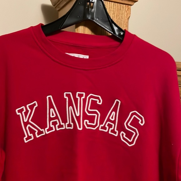 Red KANSAS sweatshirt size L 1897 brand - Picture 5 of 8